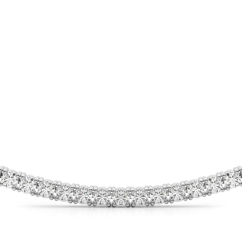 Round Diamond Half Tennis Necklace