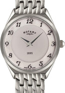 Rotary Ultra Slim Watch Ladies Silver Mother Of Pearl LB08000/18