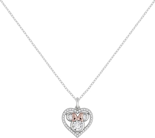 Disney Minnie Mouse Silver Heart Pendant Necklace