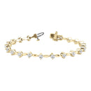 Round Diamond Bar Link Bracelet