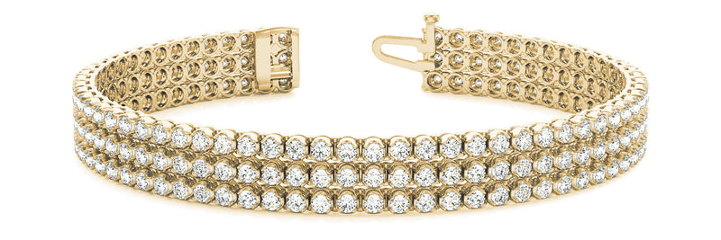 Round Diamond Multi-Row Tennis Bracelet