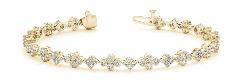 Round Diamond Cluster Bracelet