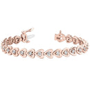 Round Diamond Heart Tennis Bracelet