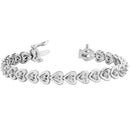 Round Diamond Heart Tennis Bracelet