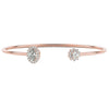 Oval / Round Floral Halo Diamond Open Bangle DiamondStatus
