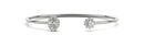 Oval / Round Floral Halo Diamond Open Bangle