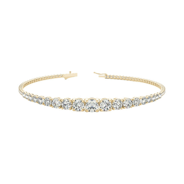 Round Diamond Progressive Tennis Bracelet