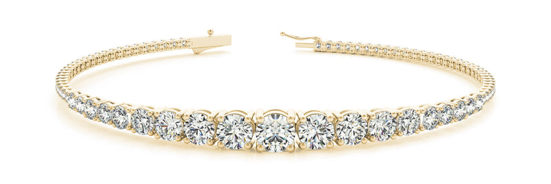Round Diamond Progressive Tennis Bracelet