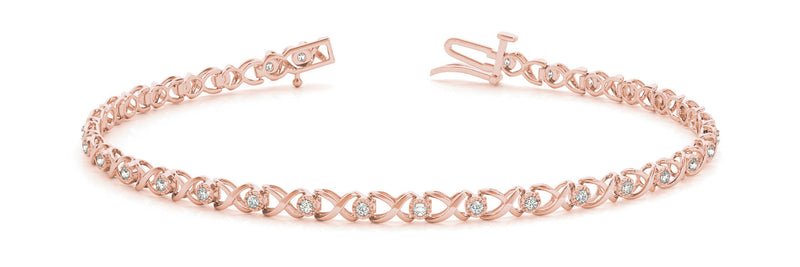 Round Diamond XO Tennis Bracelet