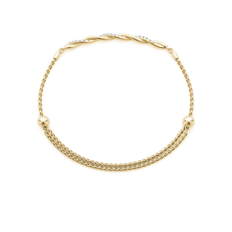 Twisted Diamond Pavé Chain Slider Bracelet