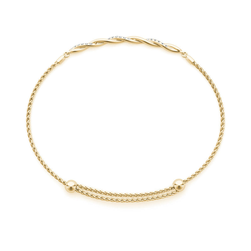 Twisted Diamond Pavé Chain Slider Bracelet