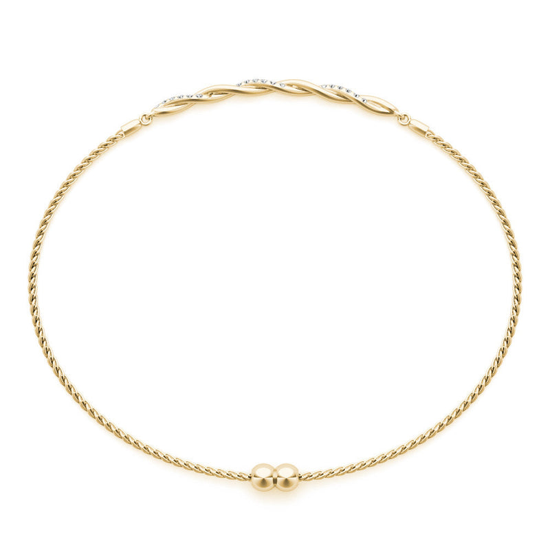 Twisted Diamond Pavé Chain Slider Bracelet