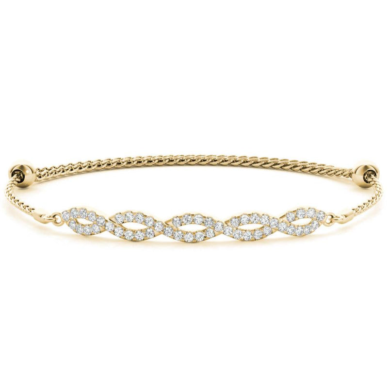 Twisted Diamond Pavé Chain Slider Bracelet