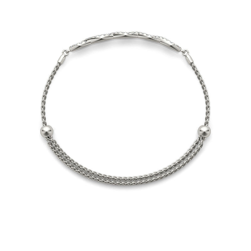 Twisted Diamond Pavé Chain Slider Bracelet