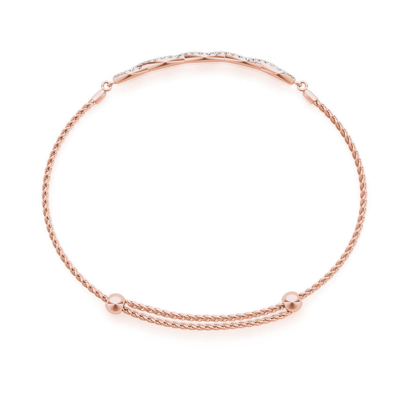 Twisted Diamond Pavé Chain Slider Bracelet