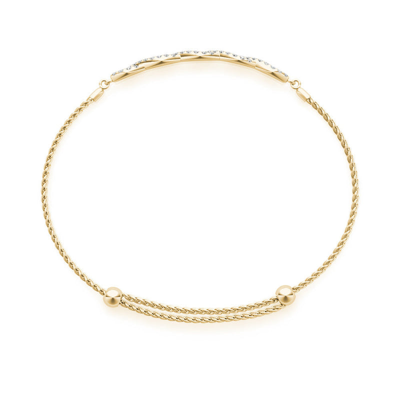 Twisted Diamond Pavé Chain Slider Bracelet