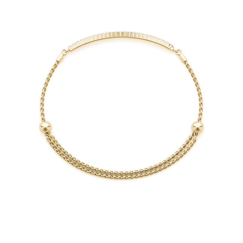 Round Diamond Pavé Chain Slider Bracelet