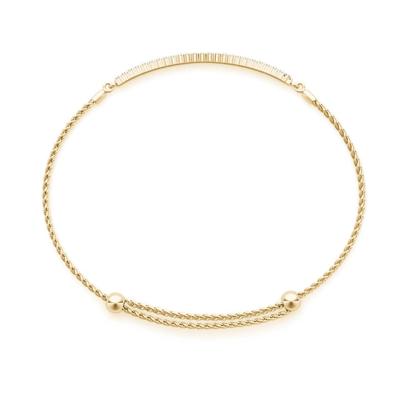 Round Diamond Pavé Chain Slider Bracelet