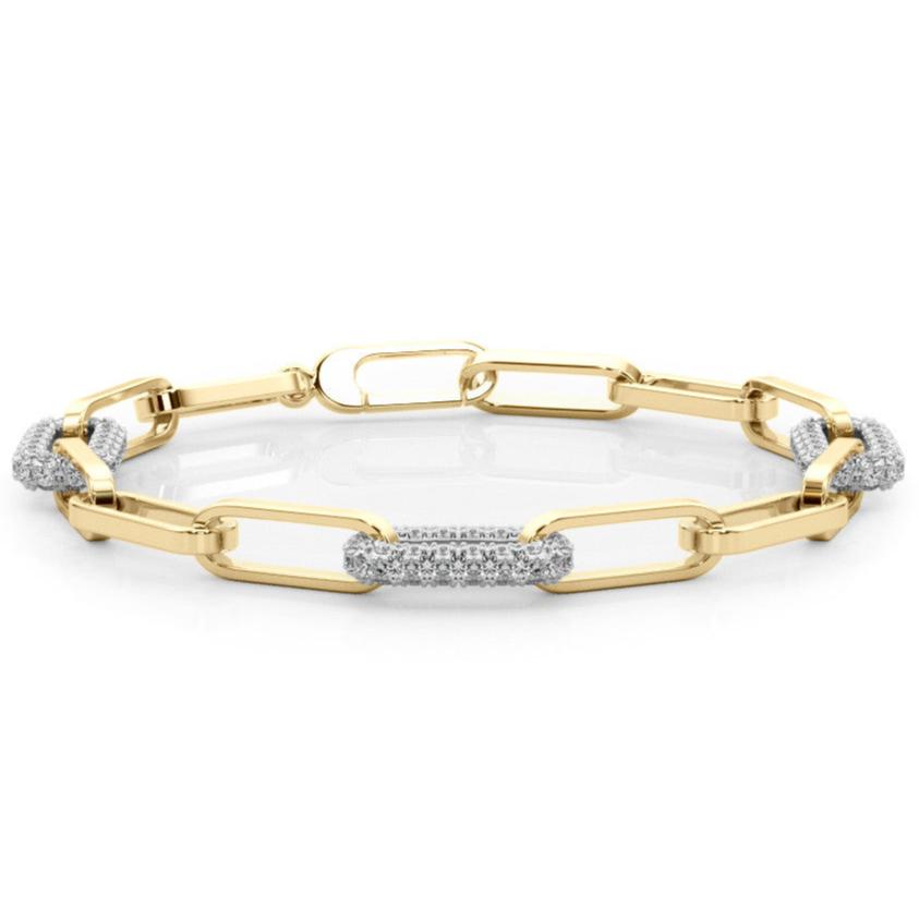 Diamond Pavé Paperclip Bracelet