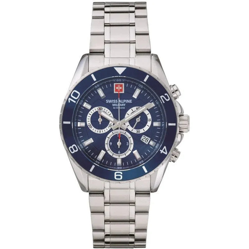 Swiss Alpine Military Sentinel Men's Blue Chronograph Watch 7073.9135