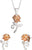 Disney Beauty & The Beast Rose Pendent & Stud Earring Set