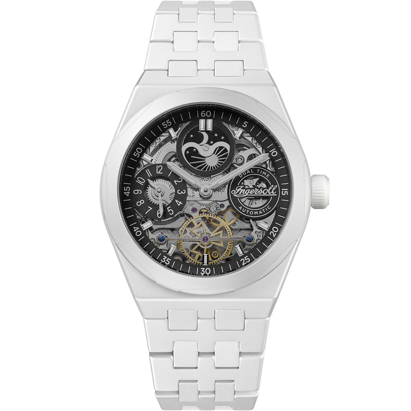 Ingersoll The Broadway Men's Watch White Ceramic Skeleton Automatic I15101