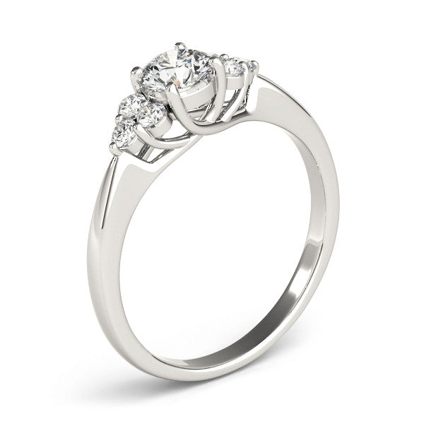 Round Cut Shoulders Engagement Ring