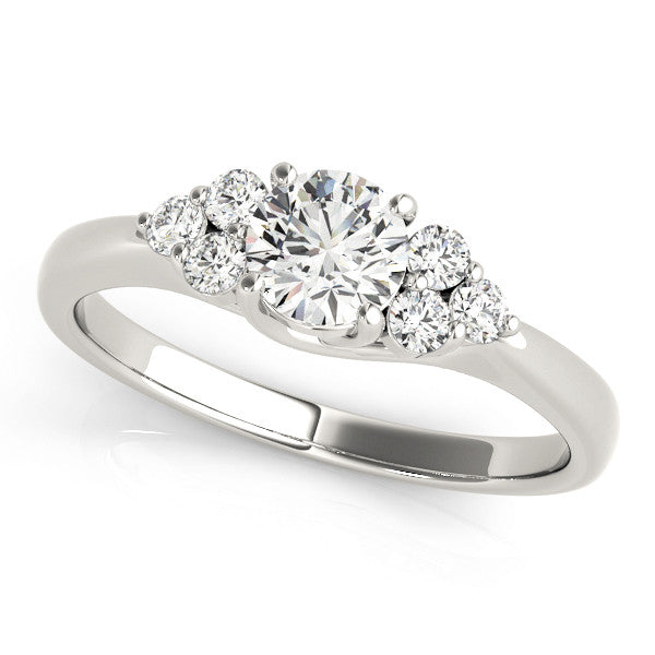 Round Cut Shoulders Engagement Ring