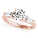 Round Baguette Shoulders Engagement Ring