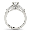 Round Baguette Shoulders Engagement Ring