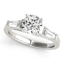 Round Baguette Shoulders Engagement Ring