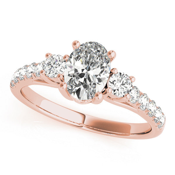 Oval Shoulders Pavé Engagement Ring
