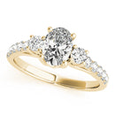 Oval Shoulders Pavé Engagement Ring