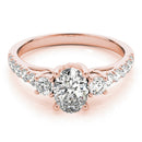 Oval Shoulders Pavé Engagement Ring