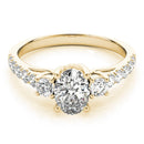 Oval Shoulders Pavé Engagement Ring