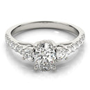 Oval Shoulders Pavé Engagement Ring