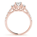 Oval Shoulders Pavé Engagement Ring