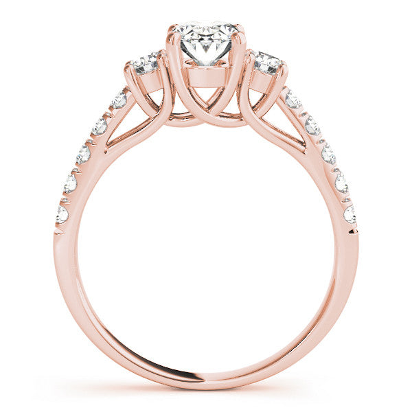 Oval Shoulders Pavé Engagement Ring