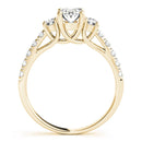 Oval Shoulders Pavé Engagement Ring
