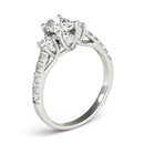 Oval Shoulders Pavé Engagement Ring
