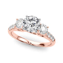 Round Trilogy Pavé Engagement Ring