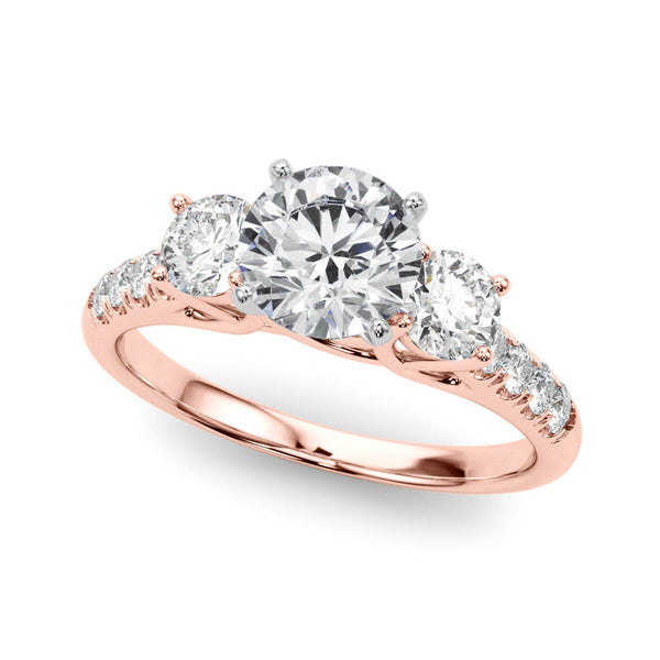 Round Trilogy Pavé Engagement Ring