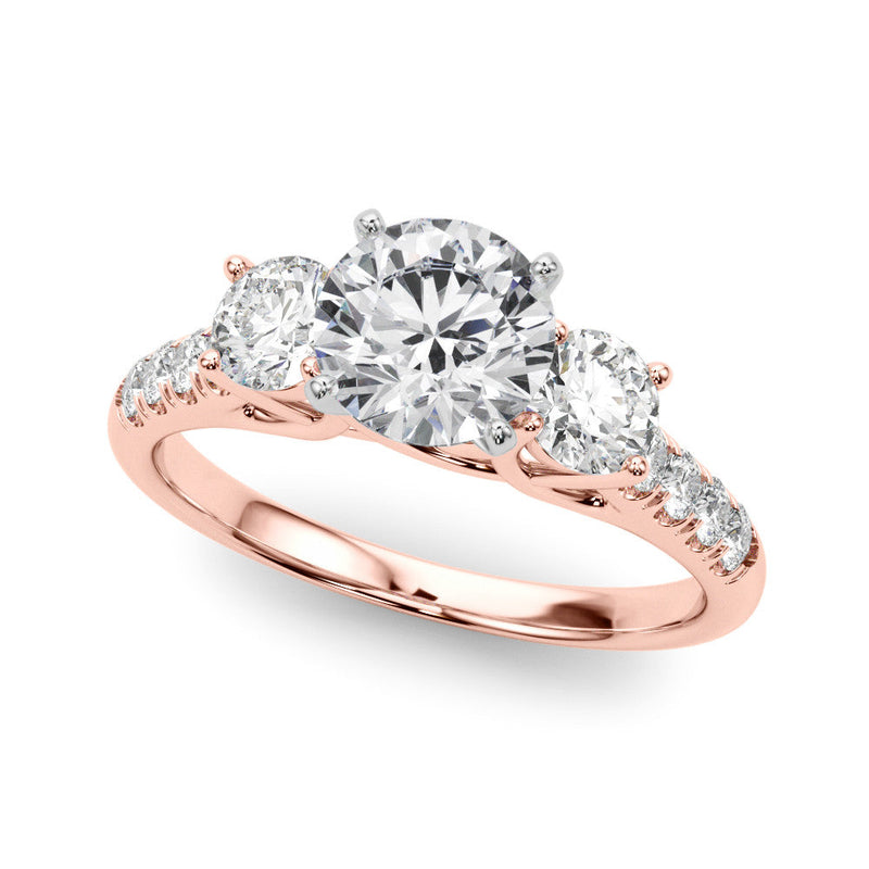 Round Trilogy Pavé Engagement Ring