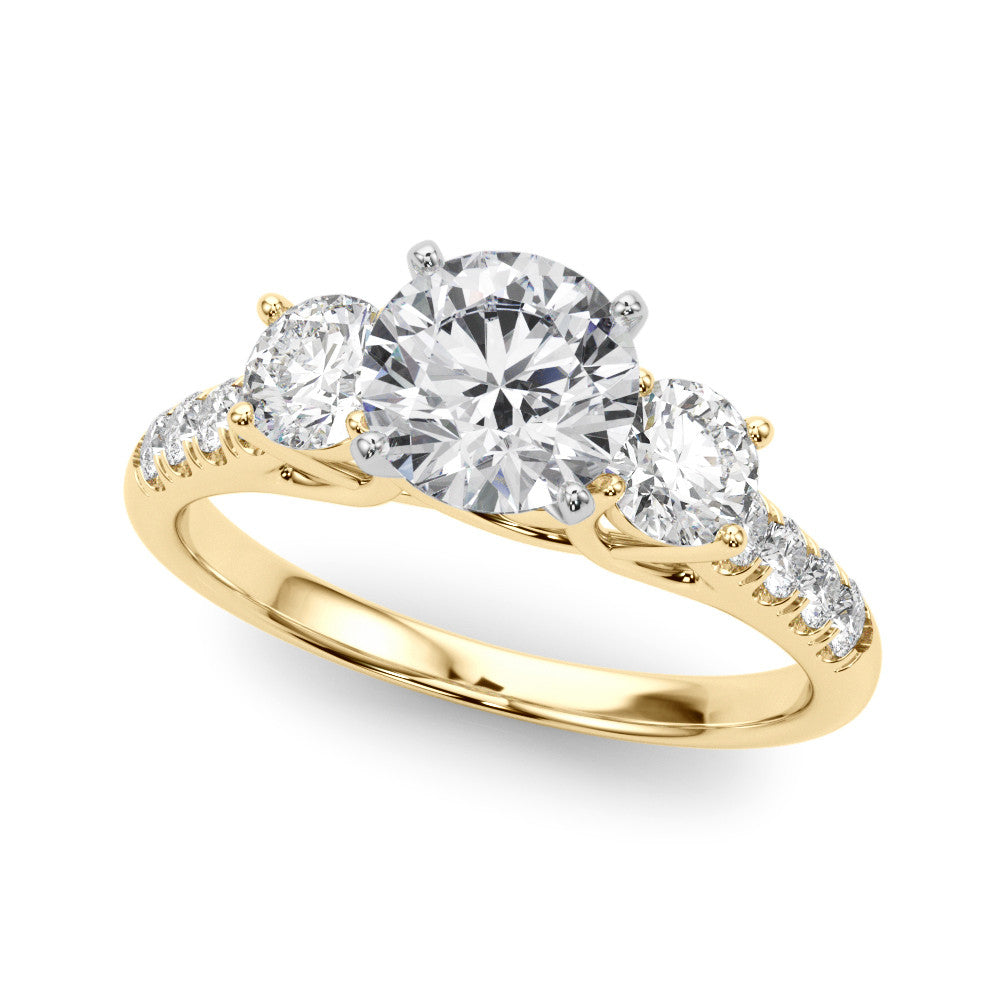 Round Trilogy Pavé Engagement Ring