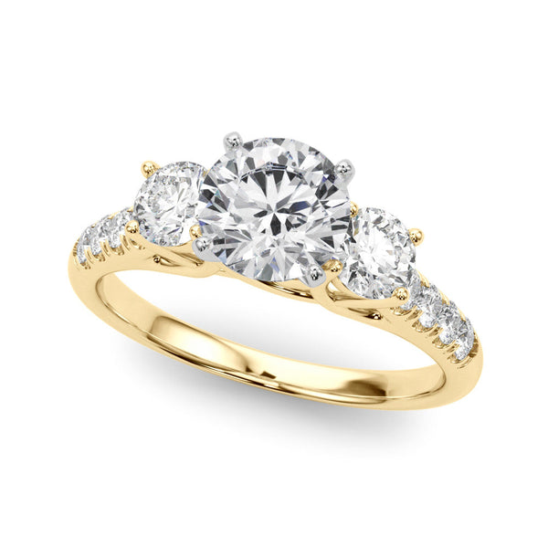 Round Trilogy Pavé Engagement Ring