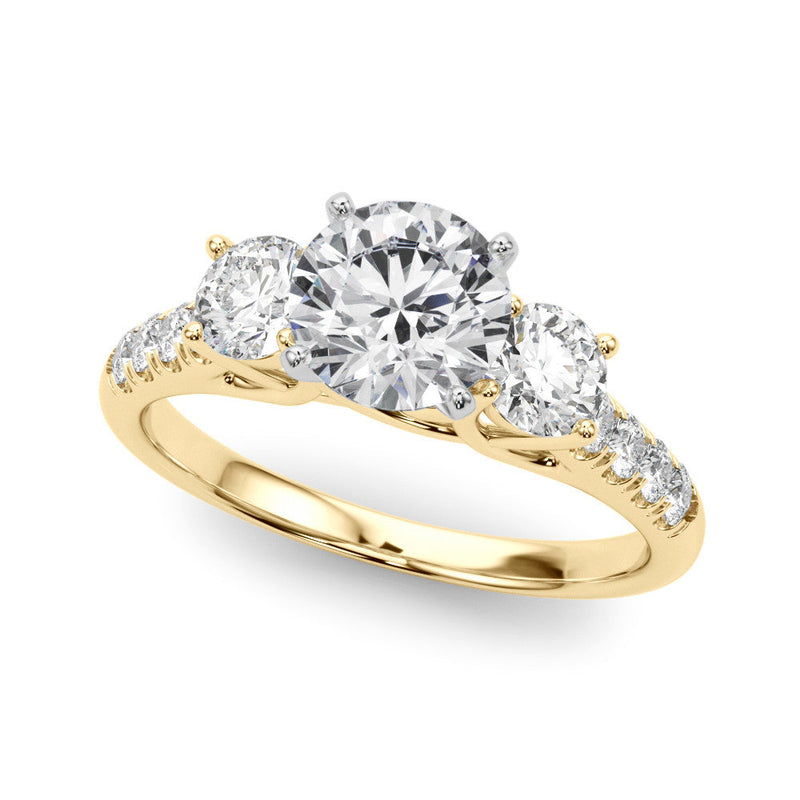 Round Trilogy Pavé Engagement Ring