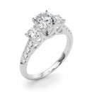 Round Trilogy Pavé Engagement Ring