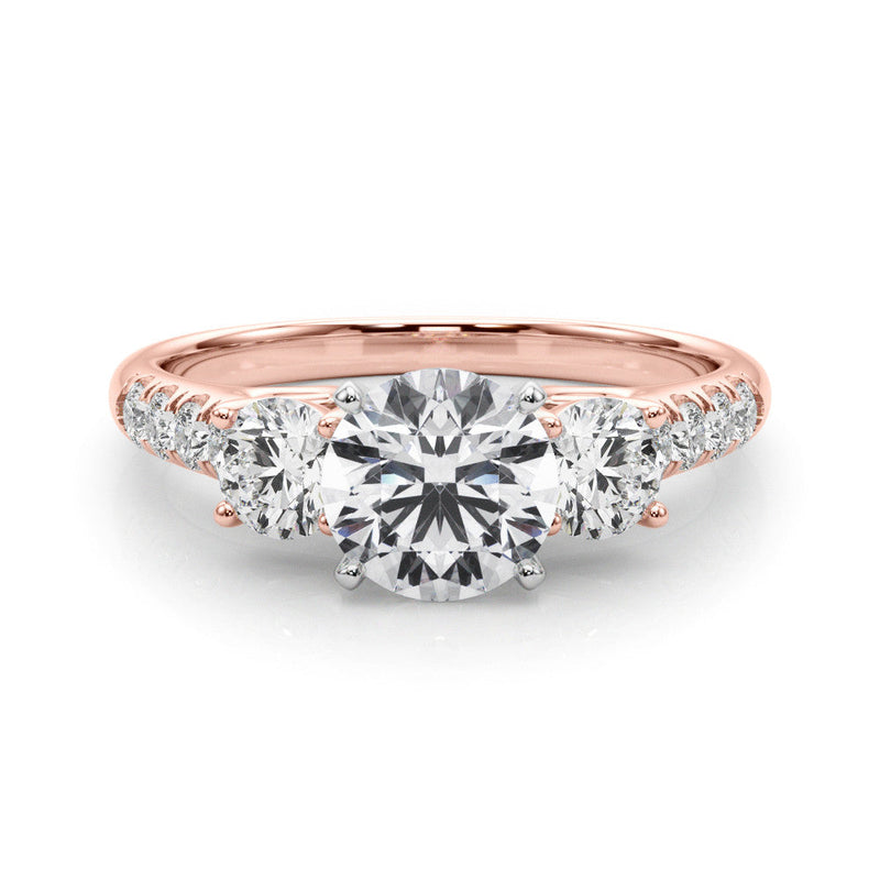 Round Trilogy Pavé Engagement Ring