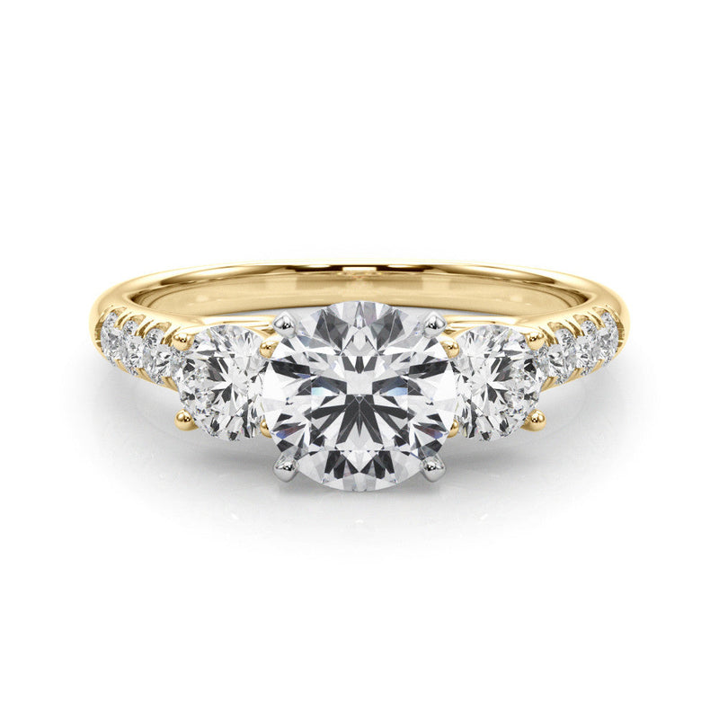 Round Trilogy Pavé Engagement Ring