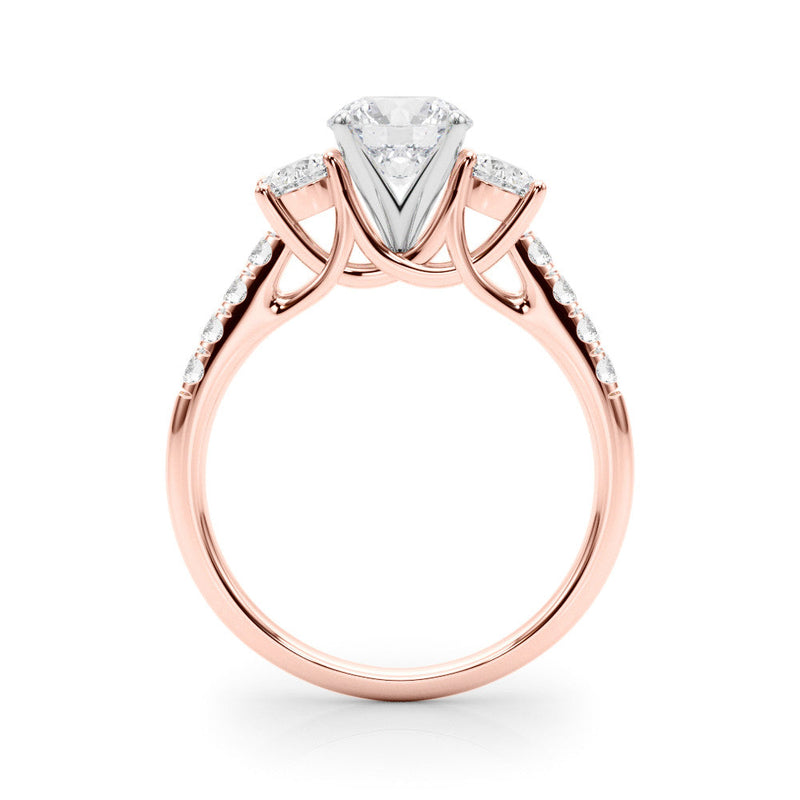 Round Trilogy Pavé Engagement Ring